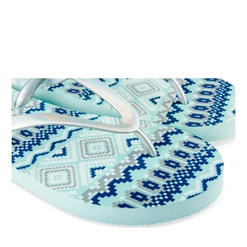 Tongs BLEU Femme Motif Uni A Enfiler