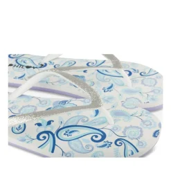 Tongs BLEU Femme Motif Uni A Enfiler