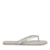 Tongs Entredoigt ARGENT Femme Motif Uni A Enfiler