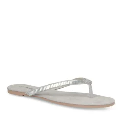 Tongs Entredoigt ARGENT Femme Motif Uni A Enfiler