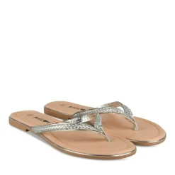 Tongs Entredoigt ARGENT Femme Motif Paillettes A Enfiler