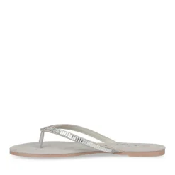 Tongs Entredoigt ARGENT Femme Motif Uni A Enfiler