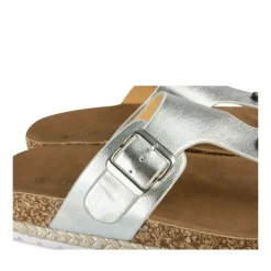 Tongs Entredoigt ARGENT Femme Motif Uni A Enfiler