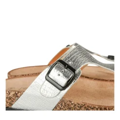 Tongs Entredoigt ARGENT Femme Motif Vernis A Enfiler