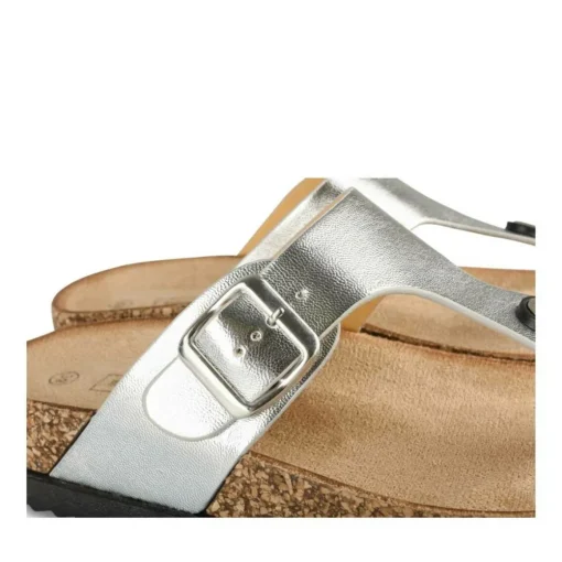 Tongs Entredoigt ARGENT Femme Motif Uni A Enfiler