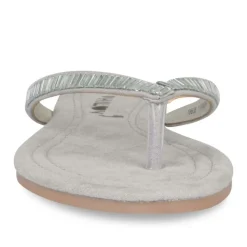 Tongs Entredoigt ARGENT Femme Motif Uni A Enfiler