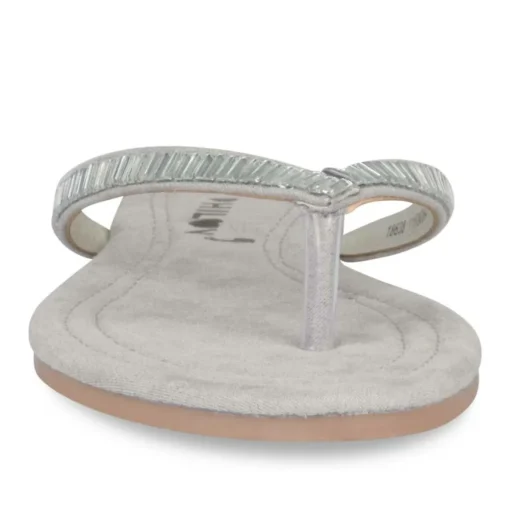 Tongs Entredoigt ARGENT Femme Motif Uni A Enfiler