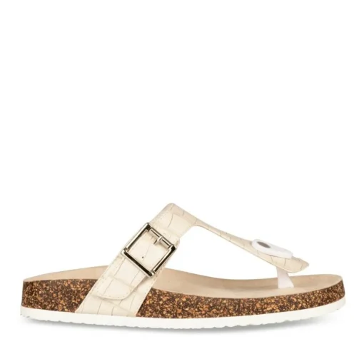 Tongs Entredoigt BEIGE Femme Motif Uni