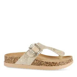 Tongs Entredoigt BEIGE Femme Motif Uni A Enfiler