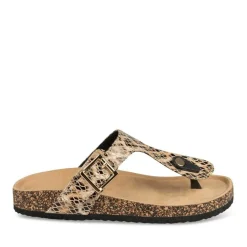 Tongs Entredoigt BEIGE Femme Motif Uni