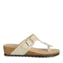 Tongs Entredoigt BEIGE Femme Motif Uni A Enfiler