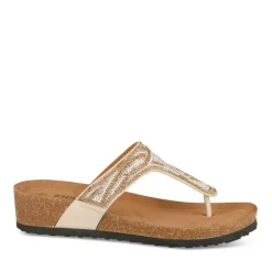 Tongs Entredoigt BEIGE Femme Motif Paillettes A Enfiler