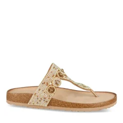 Tongs Entredoigt BEIGE Femme Motif Paillettes A Enfiler