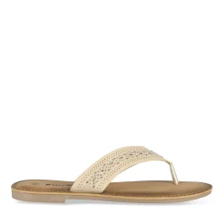Tongs Entredoigt BEIGE Femme Motif Perle A Enfiler