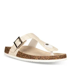 Tongs Entredoigt BEIGE Femme Motif Uni