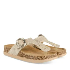Tongs Entredoigt BEIGE Femme Motif Uni A Enfiler