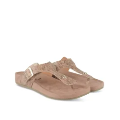 Tongs Entredoigt BEIGE Femme Motif Animal A Enfiler