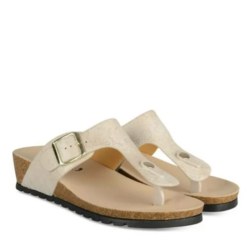Tongs Entredoigt BEIGE Femme Motif Uni A Enfiler