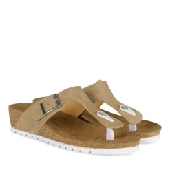 Tongs Entredoigt BEIGE Femme Motif Uni A Enfiler