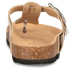 Tongs Entredoigt BEIGE Femme CUIR Boucle