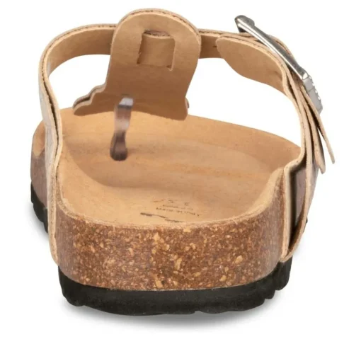 Tongs Entredoigt BEIGE Femme CUIR Boucle