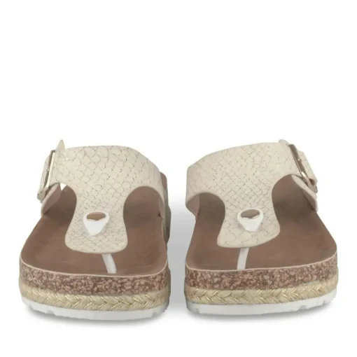 Tongs Entredoigt BEIGE Femme Motif Animal A Enfiler
