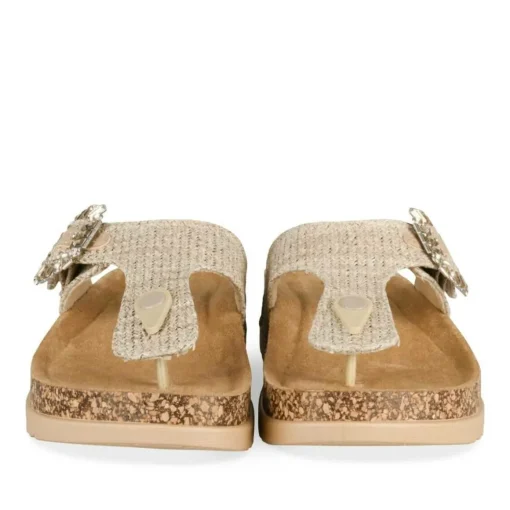 Tongs Entredoigt BEIGE Femme Motif Uni A Enfiler