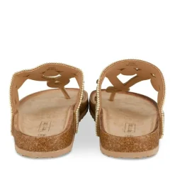 Tongs Entredoigt BEIGE Femme Motif Paillettes A Enfiler
