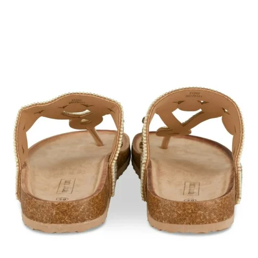 Tongs Entredoigt BEIGE Femme Motif Paillettes A Enfiler