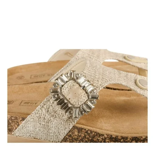 Tongs Entredoigt BEIGE Femme Motif Uni A Enfiler