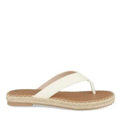 Tongs Entredoigt BLANC Femme Motif Uni A Enfiler