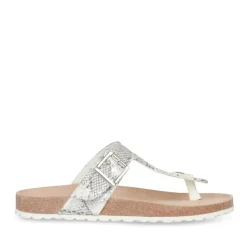 Tongs Entredoigt BLANC Femme Motif Uni