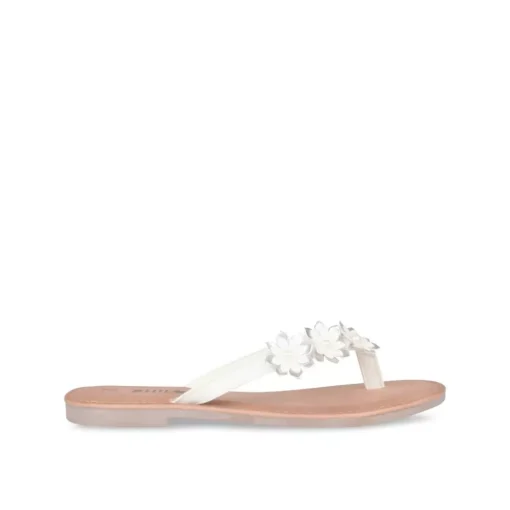 Tongs Entredoigt BLANC Femme A Enfiler