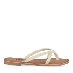 Tongs Entredoigt BLANC Femme Motif Carreaux A Enfiler