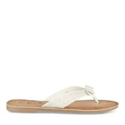 Tongs Entredoigt BLANC Femme Motif Animal A Enfiler