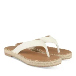 Tongs Entredoigt BLANC Femme Motif Uni A Enfiler