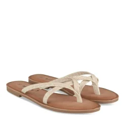 Tongs Entredoigt BLANC Femme Motif Carreaux A Enfiler