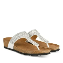 Tongs Entredoigt BLANC Femme Motif Paillettes A Enfiler
