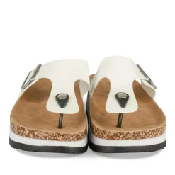Tongs Entredoigt BLANC Femme Motif Vernis A Enfiler