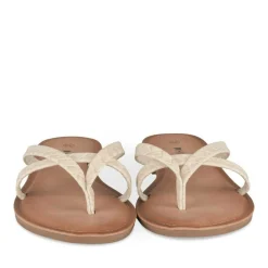 Tongs Entredoigt BLANC Femme Motif Carreaux A Enfiler