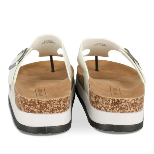 Tongs Entredoigt BLANC Femme Motif Vernis A Enfiler