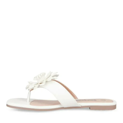 Tongs Entredoigt BLANC Femme A Enfiler