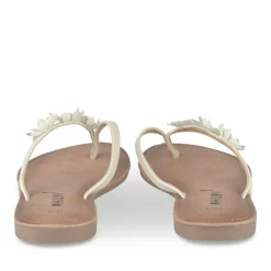 Tongs Entredoigt BLANC Femme Motif Fleuri A Enfiler