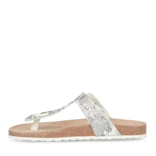 Tongs Entredoigt BLANC Femme Motif Uni
