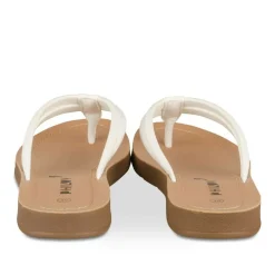 Tongs Entredoigt BLANC Femme Motif Uni A Enfiler