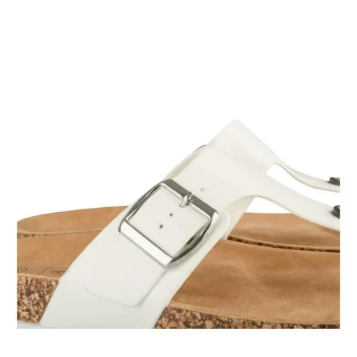 Tongs Entredoigt BLANC Femme Motif Vernis A Enfiler