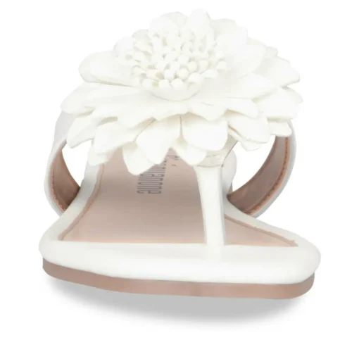 Tongs Entredoigt BLANC Femme A Enfiler