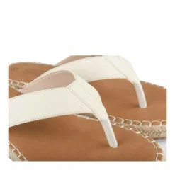 Tongs Entredoigt BLANC Femme Motif Uni A Enfiler