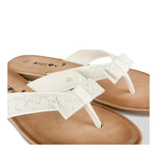 Tongs Entredoigt BLANC Femme Motif Animal A Enfiler