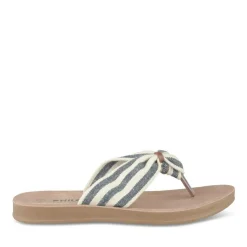 Tongs Entredoigt BLEU Femme Motif Rayures A Enfiler